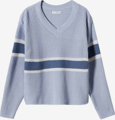 MANGO TEEN Pullover 'rayav' in pastellblau / dunkelblau / weiß, Produktansicht