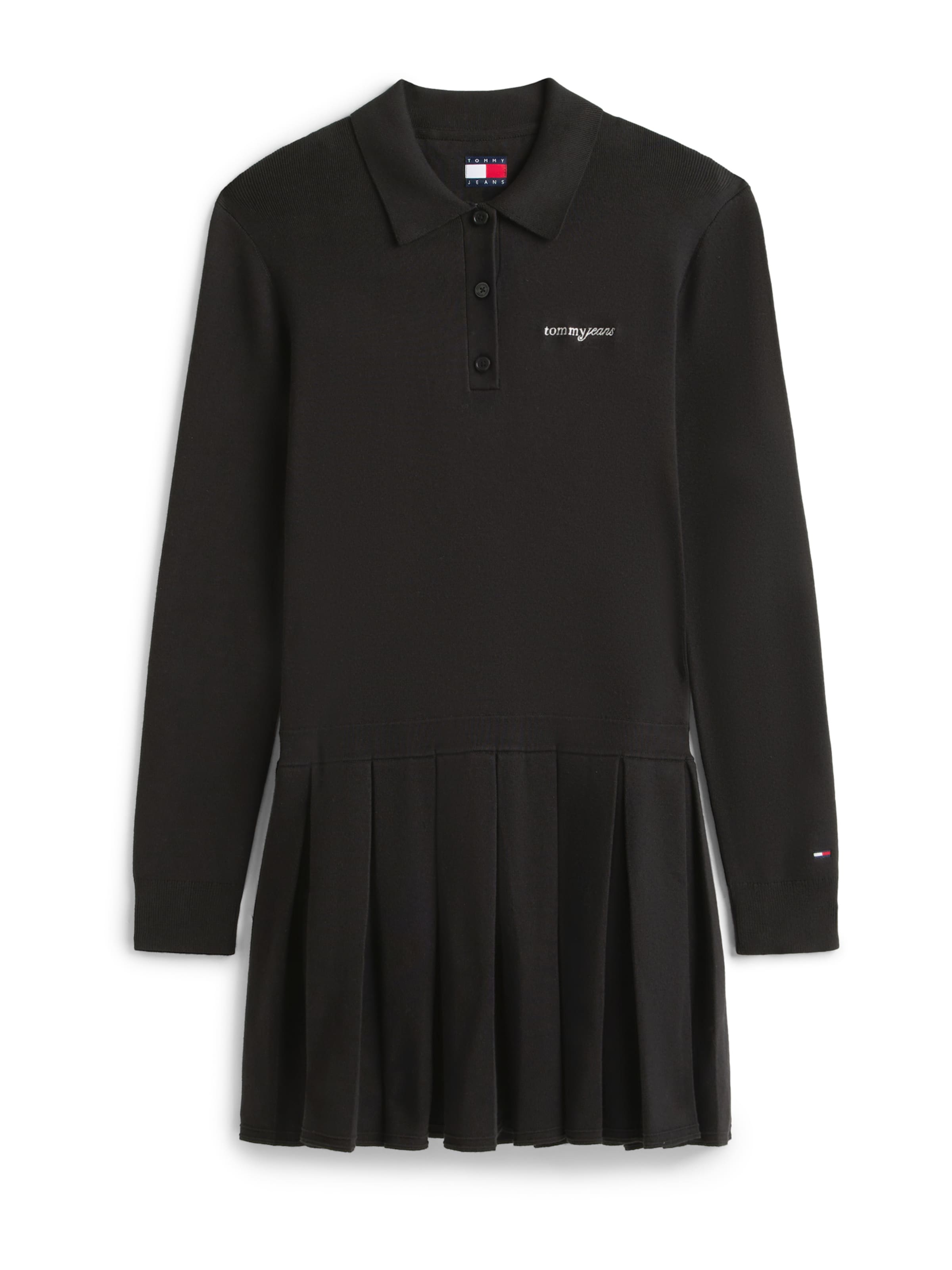 Tommy Jeans Πλεκτό φόρεμα σε μαύρο: μπροστά