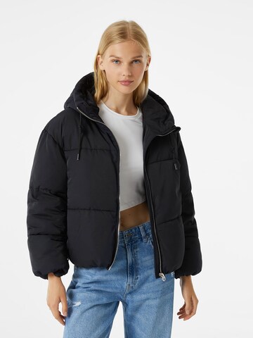 Bershka Winterjas in Zwart: voorkant