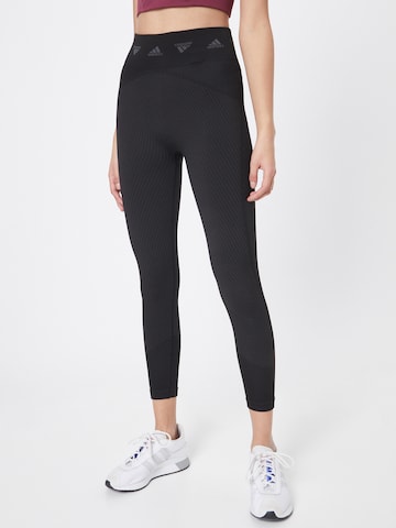 ADIDAS SPORTSWEAR Skinny Sportbroek 'Aero' in Zwart: voorkant