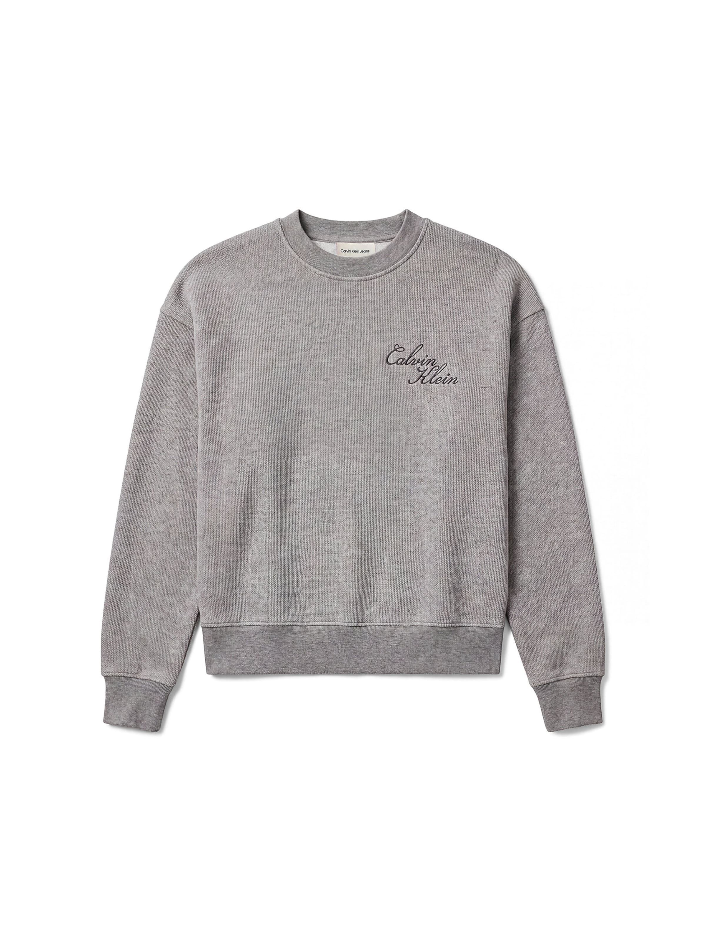 Bluză de molton de la Calvin Klein Jeans pe gri: față