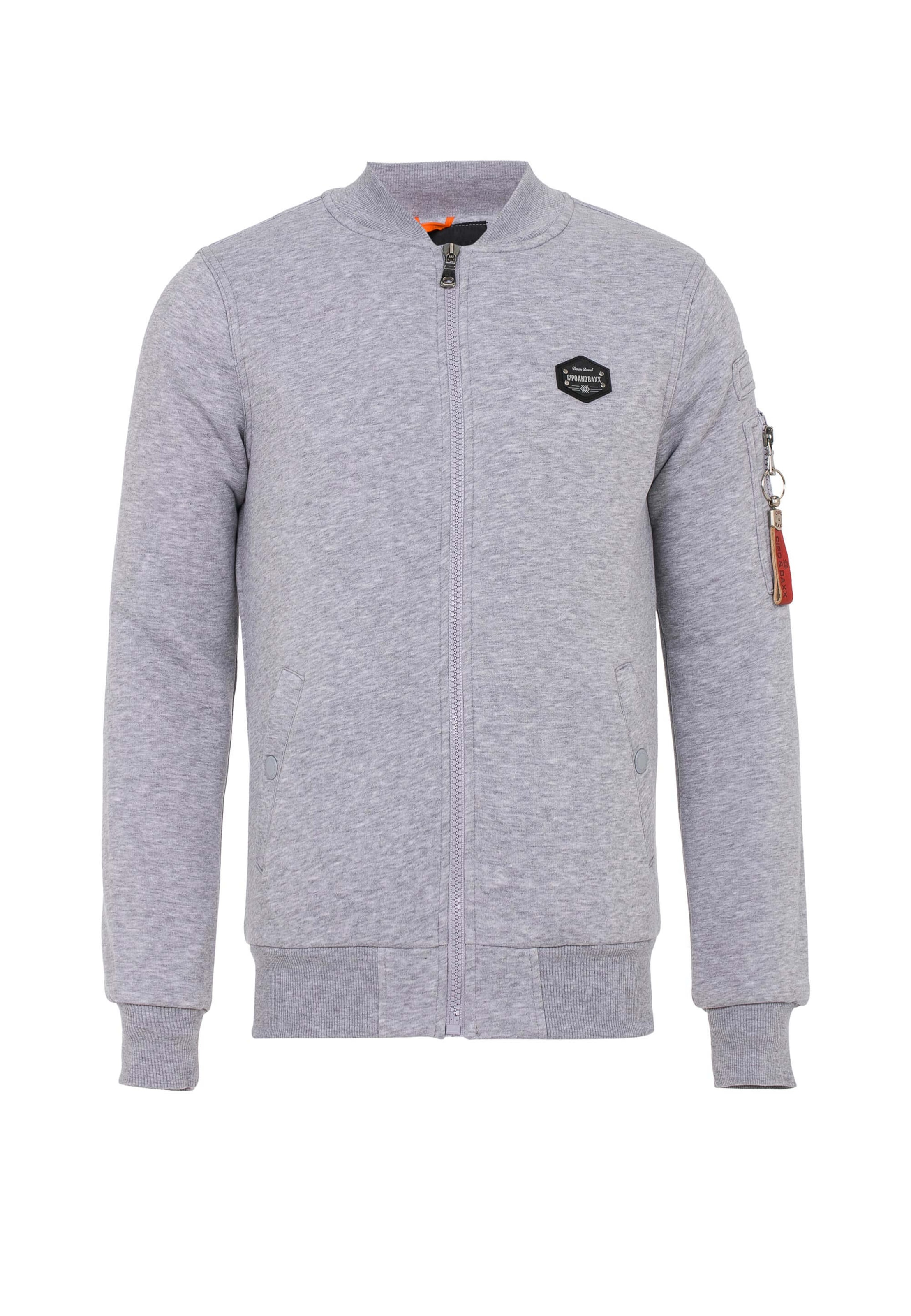CIPO & BAXX Sweat jacket 'Bevy' in Grey: front