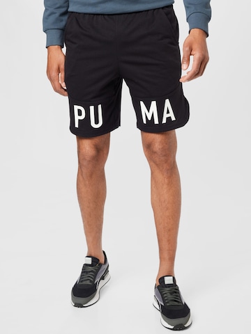 PUMA Regular Workout Pants in Black: front