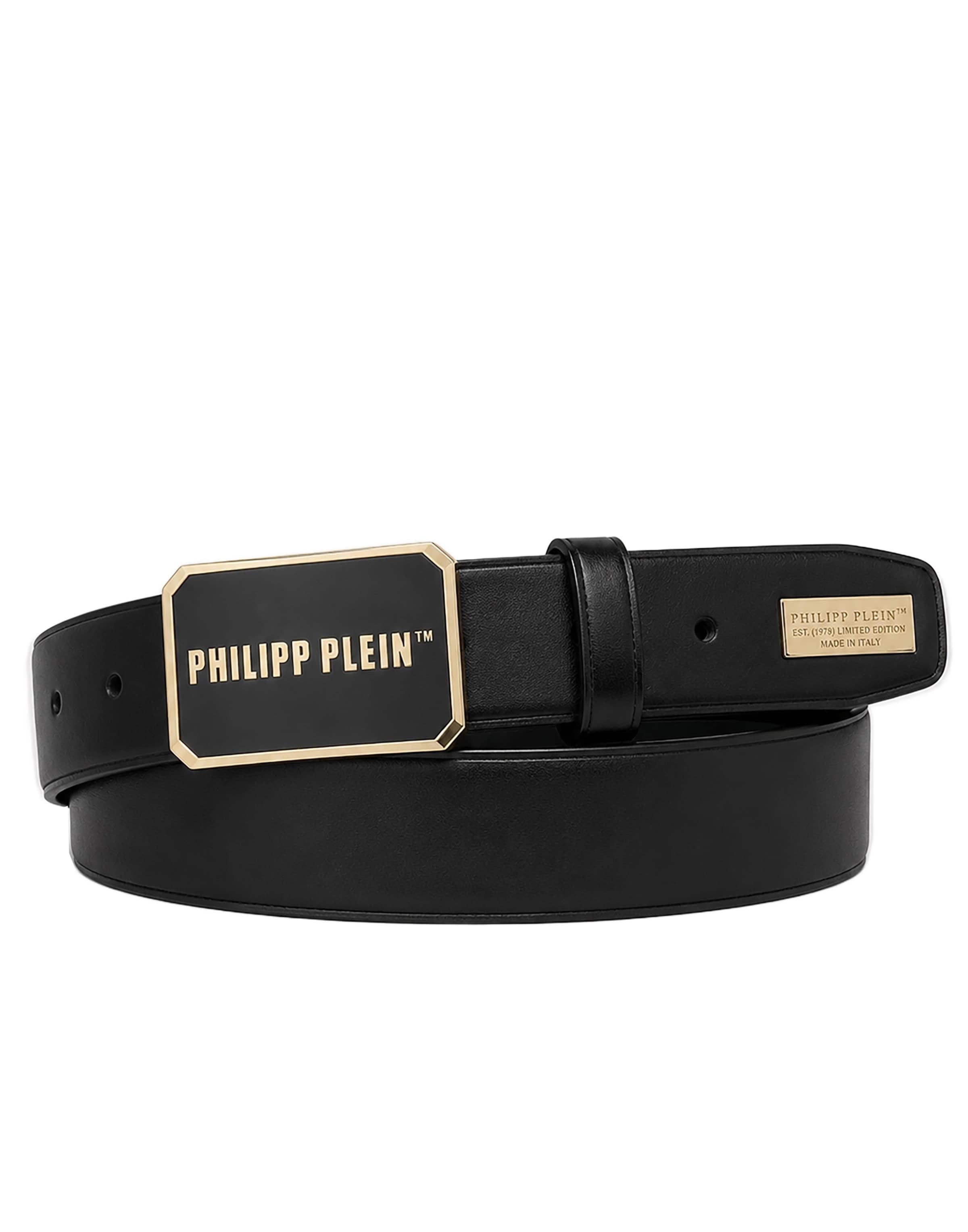 Philipp Plein - Cinturón 'Philipp Plein Tm' en negro: frente
