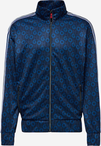 HUGO Zip-Up Hoodie 'Dogda' in Blue: front