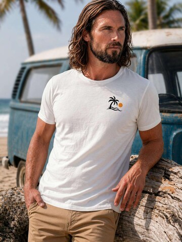 Neverless Shirt 'Palme' in White