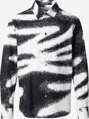 Karl LagerfeldRegular Fit Košulja - crna boja: prednji dio