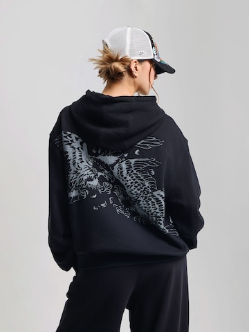 Ed Hardy Tepláková bunda 'Gothic Roses' - Čierna