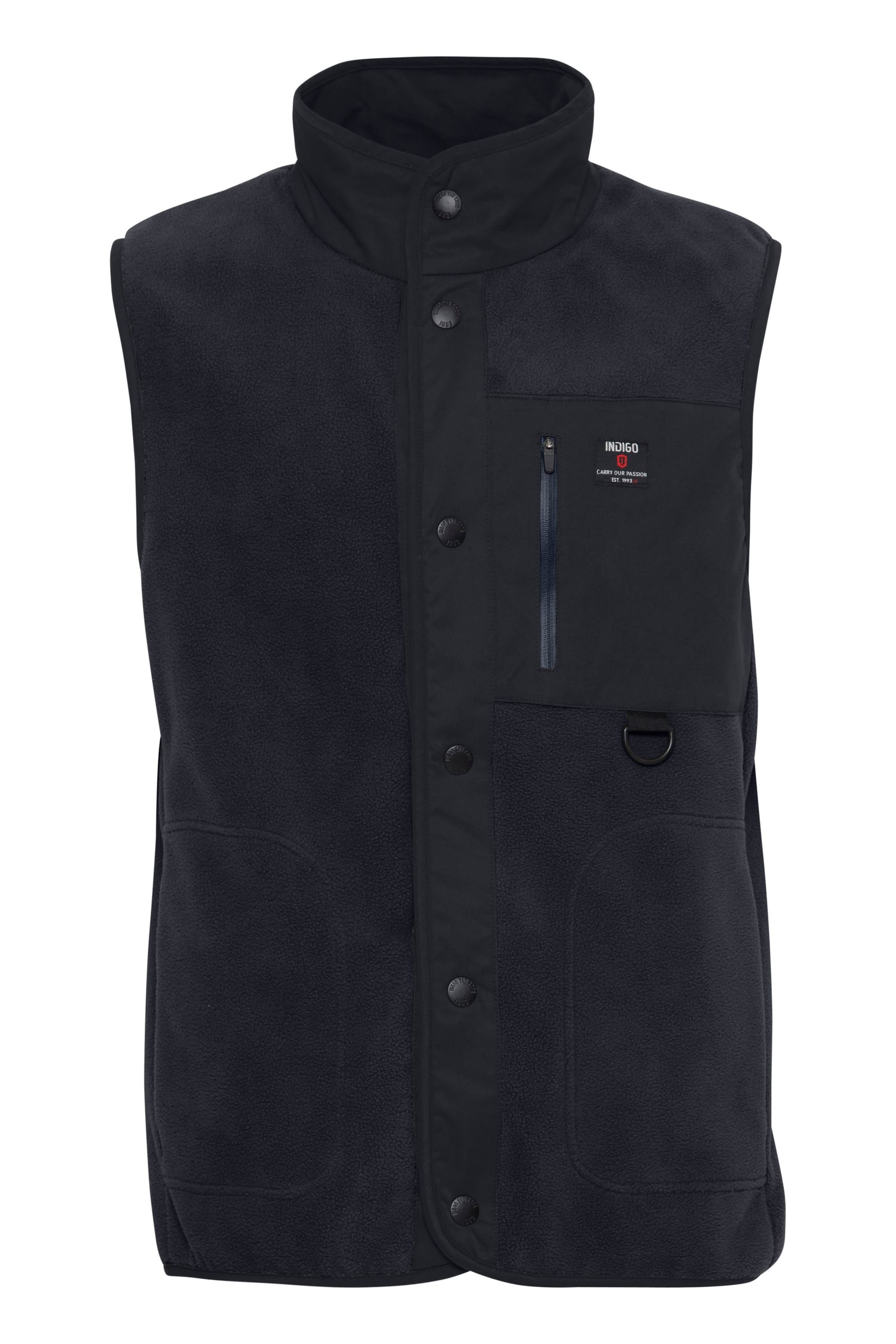 INDICODE JEANS Weste 'Majs' in Blau: Vorderseite