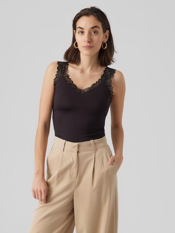 VERO MODA - Top 'Rosa' em preto: frente