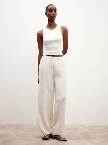 ABOUT YOU x Marie von Behrens Wide leg Trousers 'Paula' in White
