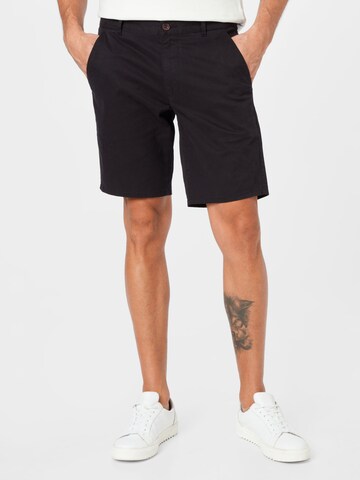 FARAH Regular Chino Pants 'Hawk' in Black: front