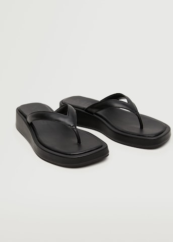 MANGO T-Bar Sandals 'Sim' in Black