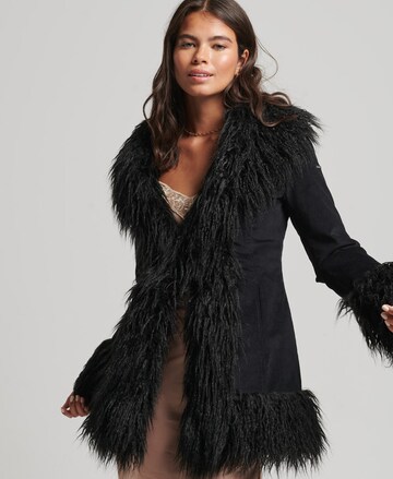 Superdry Wintermantel in Zwart: voorkant