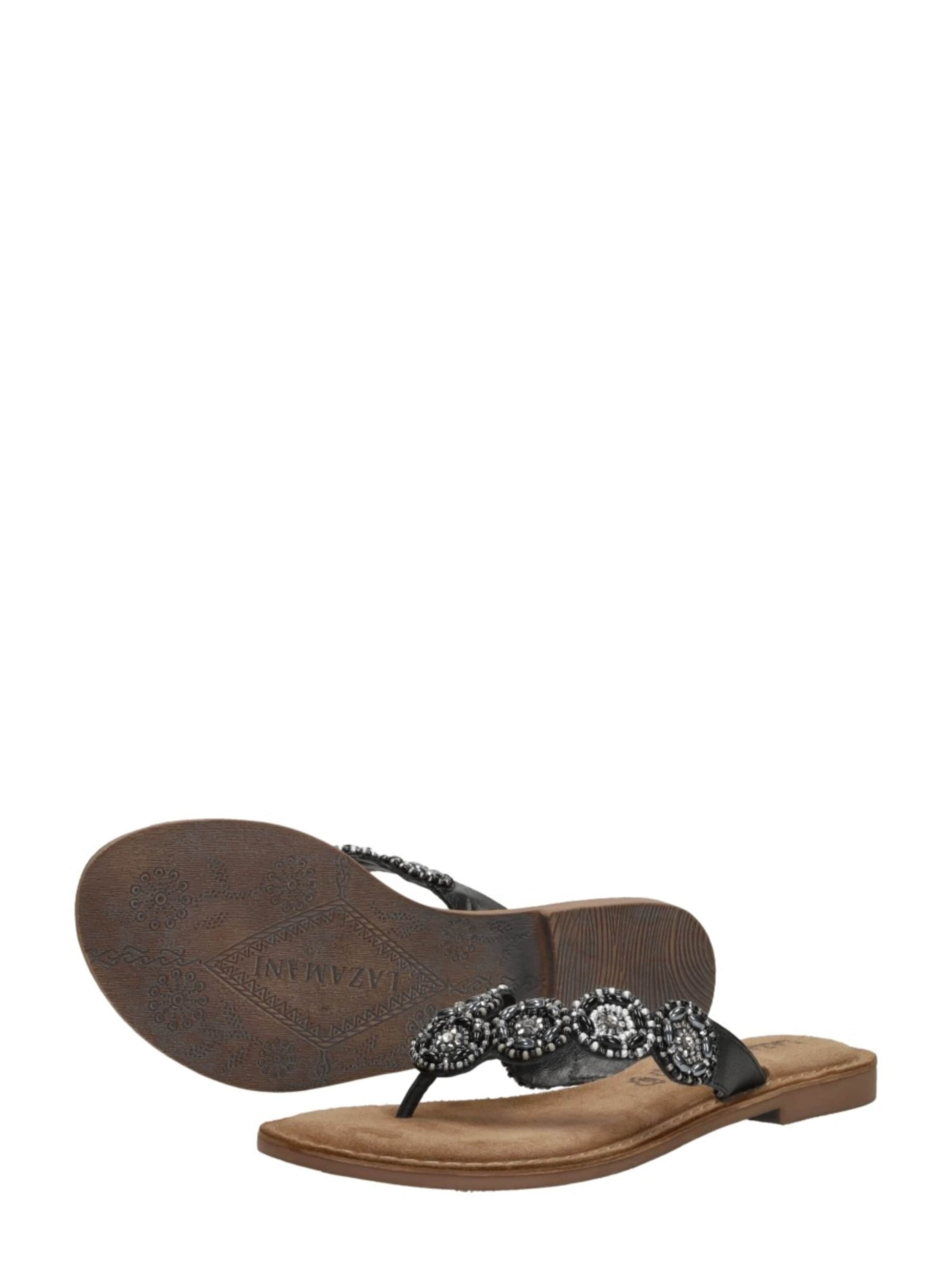 LAZAMANI Teenslipper 'Teenslippers' in Zwart