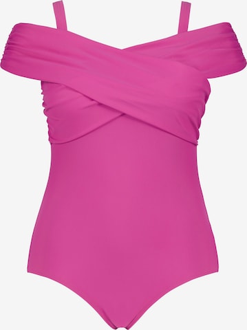 Ulla Popken Swimsuit in Pink: front