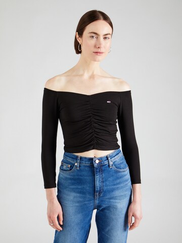 Tricou de la Tommy Jeans pe negru: față