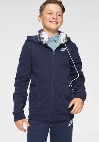 Nike Sportswear Regular Fit Sweatjakke i blå: forside