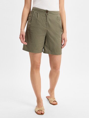 Franco Callegari Loose fit Pleat-Front Pants in Green: front