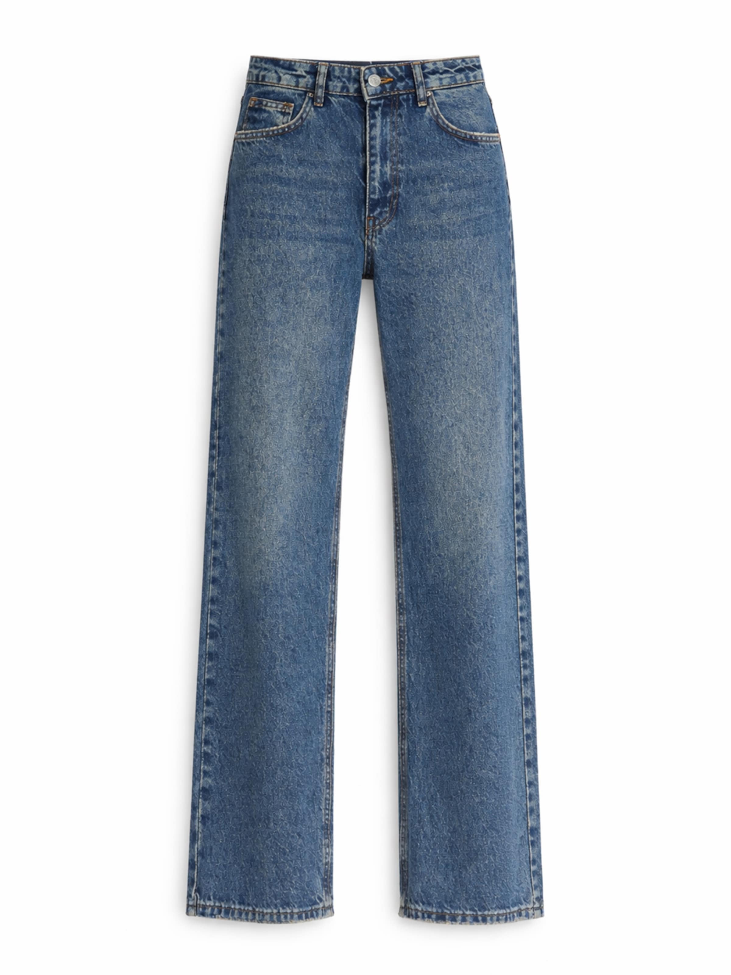 IT'S BASIC Jeans 'EMMA Straight High Rise Jeans' in de kleur Duifblauw, Productweergave