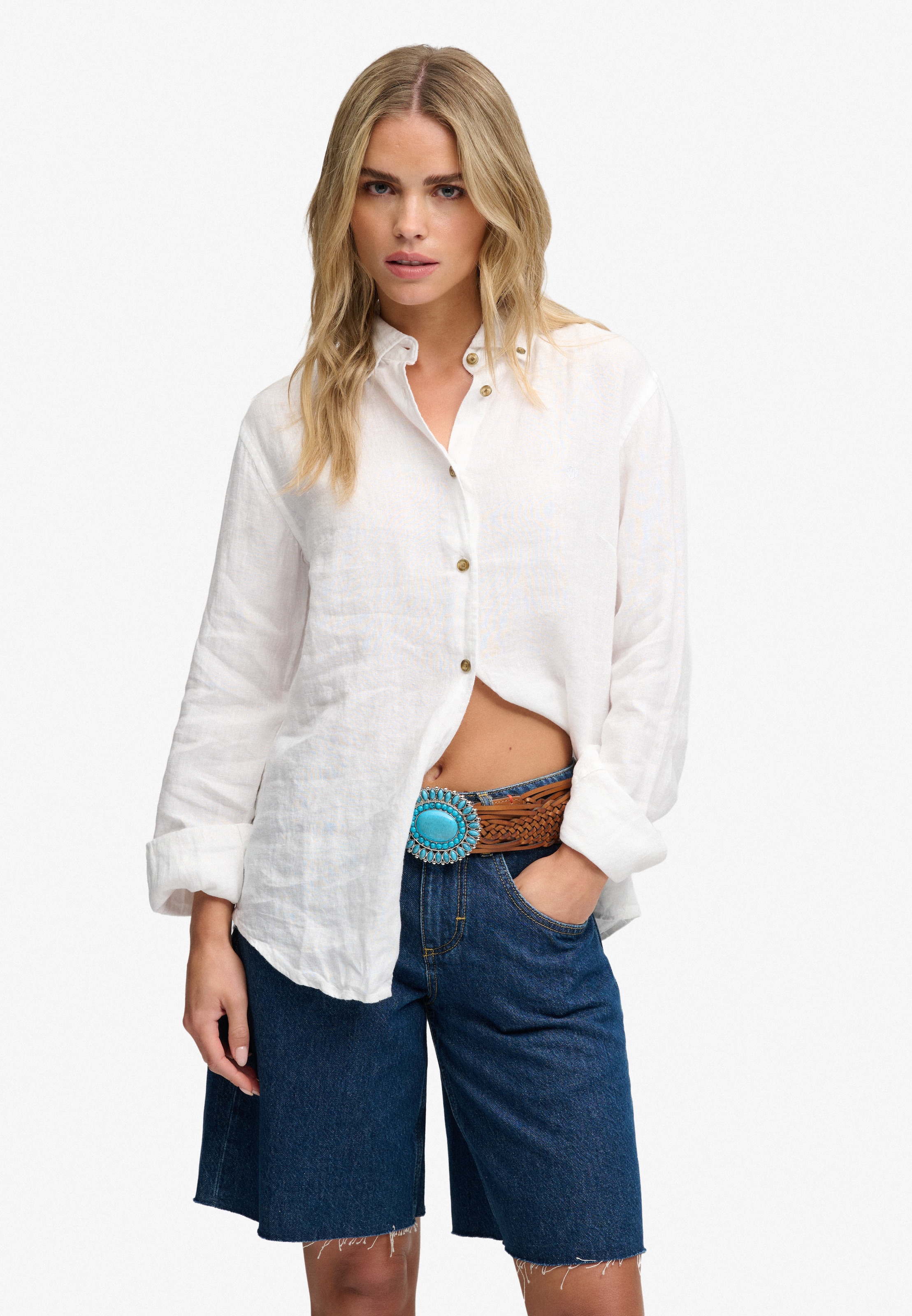 Chemisier Superdry & Co en blanc : devant