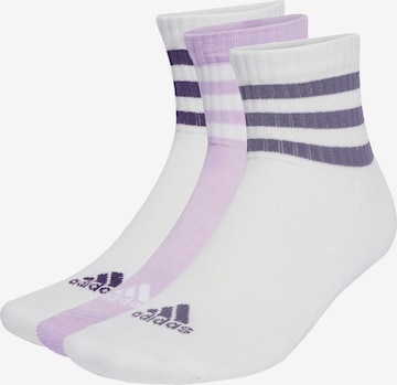 ADIDAS PERFORMANCE Sports socks '3-Stripes Cushioned Sportswear Low-Cut 3 Pairs' in Purple: front