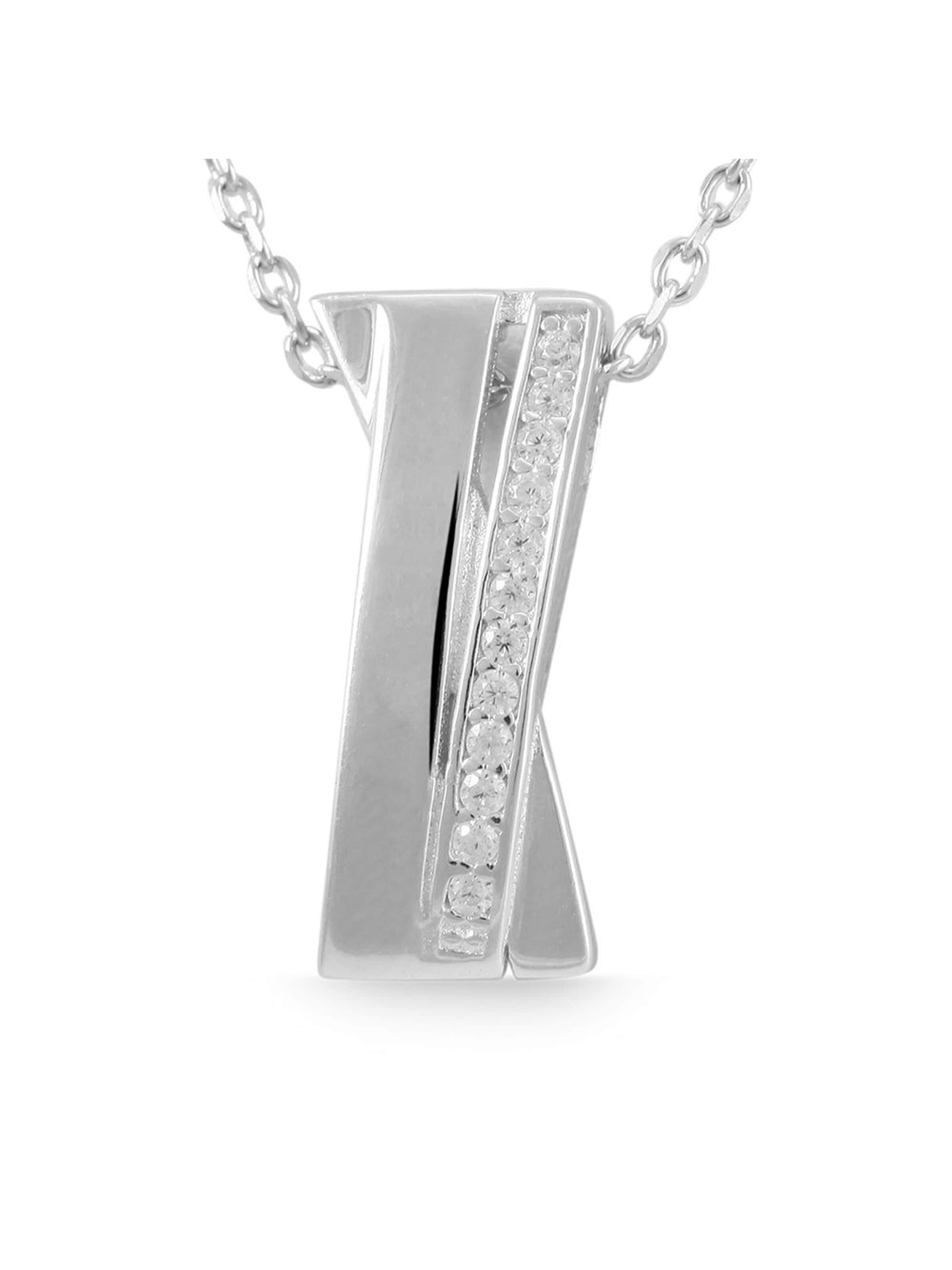 Akzent Pendant '"Leoline" aus 925 Sterlingsilber, rhodiniert, langlebig' in Silver