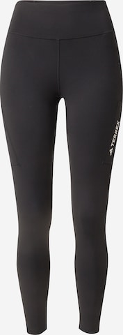 ADIDAS TERREX Skinny Outdoor trousers in Black: front