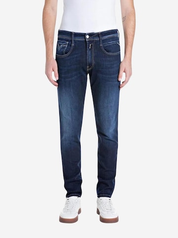 REPLAY Slimfit Jeans '10 OZ DARK INDIGO POWER STRETCH DENIM M0914 .000.41A 214' i blå: forside