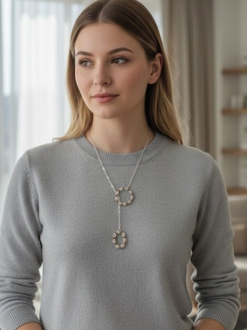 Gloria Mago - Cadena 'Multi-position necklace Crystal Sw Mix browns and silver plated' en plata
