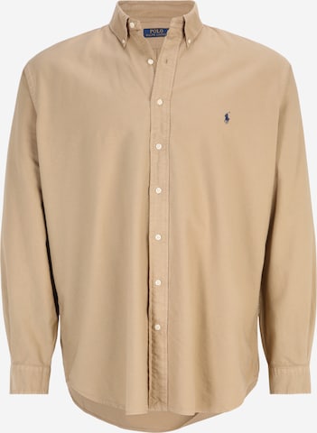 Polo Ralph Lauren Big & Tall Button Up Shirt in Brown: front