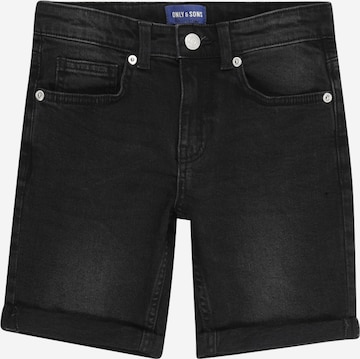 juoda Only & Sons Junior Standartinis Džinsai 'OSJPLY': priekis