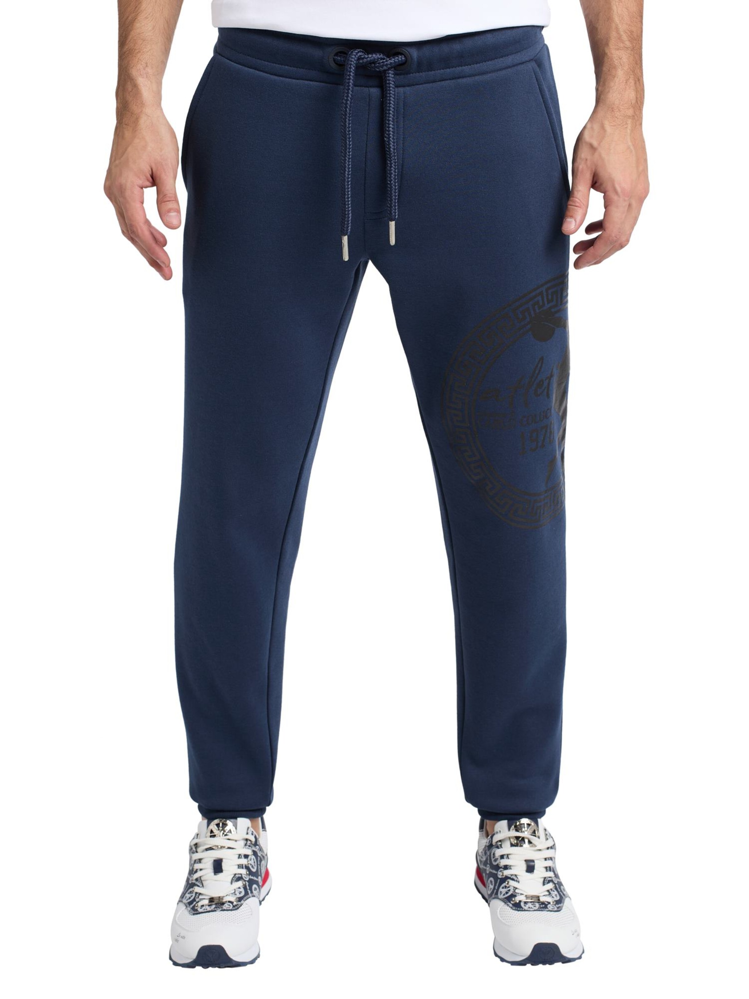 Carlo Colucci Tapered Broek in Blauw: voorkant