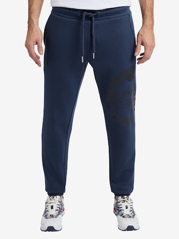 Carlo Colucci Tapered Pants in Blue: front