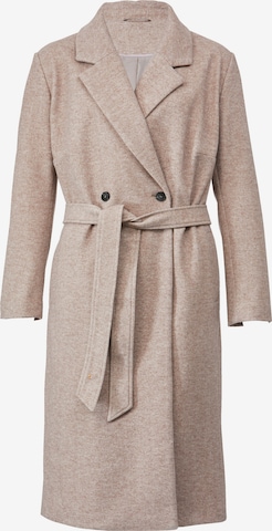 Sara Lindholm Between-Seasons Coat in Beige: front