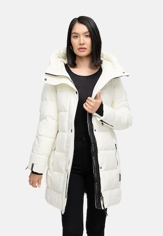 MARIKOO Winter coat 'Karumikoo XVI' in White: front