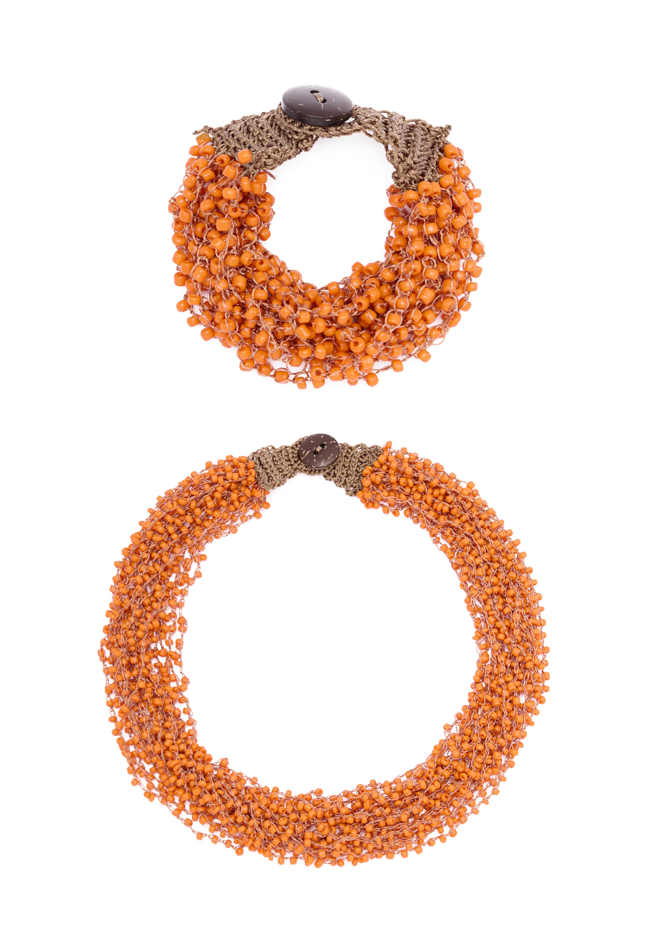 usha FESTIVAL - Conjunto de joyería en naranja: frente