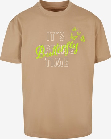Merchcode Shirt 'Its Spring Time' in Beige: voorkant