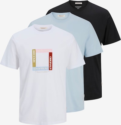 JACK & JONES Majica veličine S u pastelno plava / crna / bijela, Pregled proizvoda