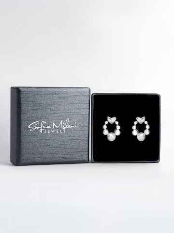 Sofia Milani Ohrringe 'Pearl Heart'‌‌‌ in Silber