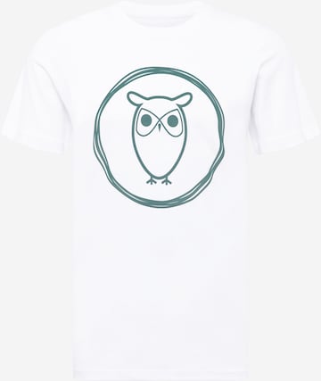 KnowledgeCotton Apparel T-Shirt 'Owl' - (GOTS) in Weiß: predná strana