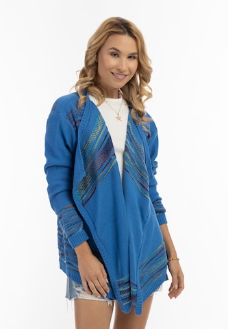 IZIA Gebreid vest in Blauw: voorkant