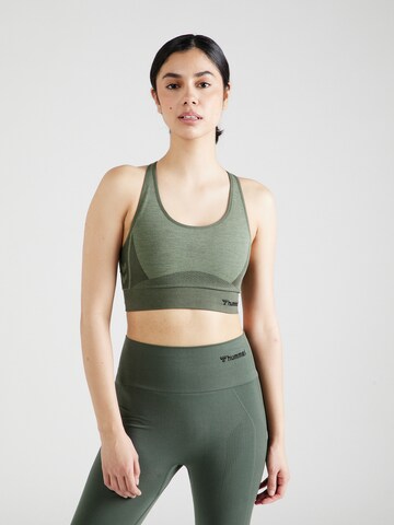 Hummel Bustier Sporttop in Groen: voorkant