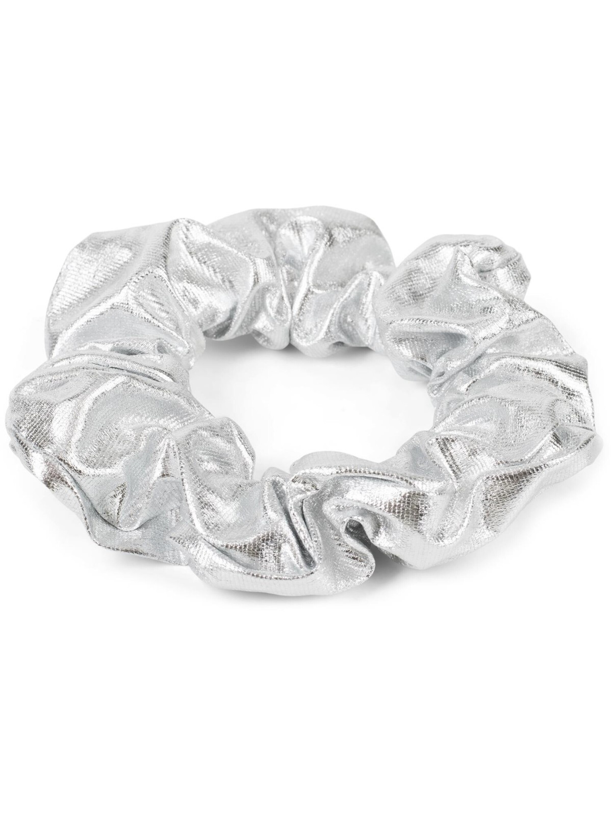 styleBREAKER Hair jewelry 'Metallic Scrunchie Haargummi' in Silver