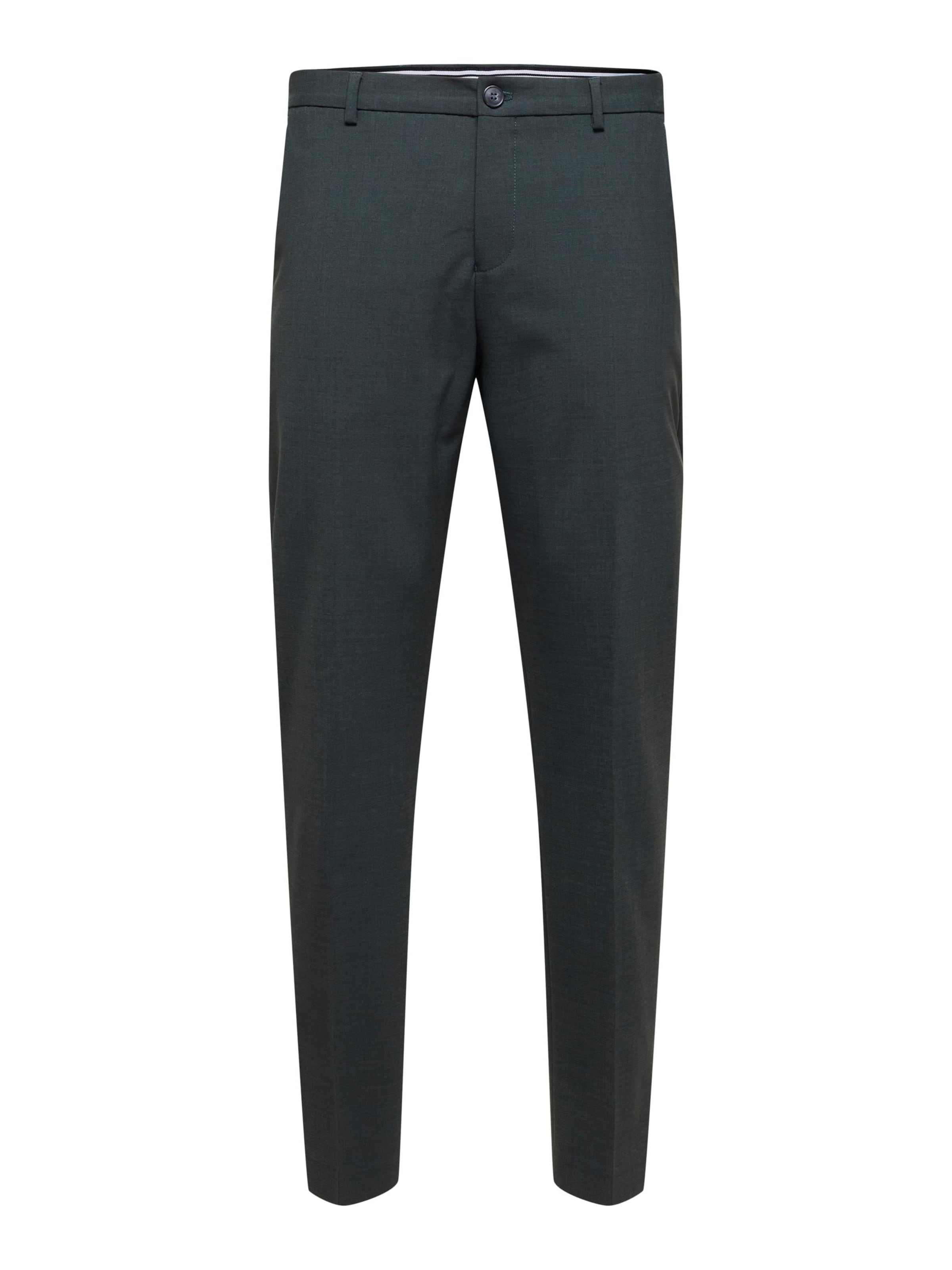 SELECTED Παντελόνι με τσάκιση 'Elon' σε πράσινο: μπροστά