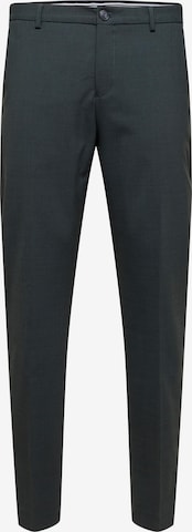 Coupe slim Pantalon à plis 'Elon' SELECTED HOMME en vert : devant