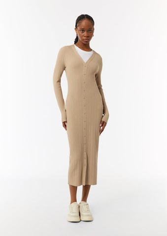 comma casual identity Gebreide jurk in Beige: voorkant