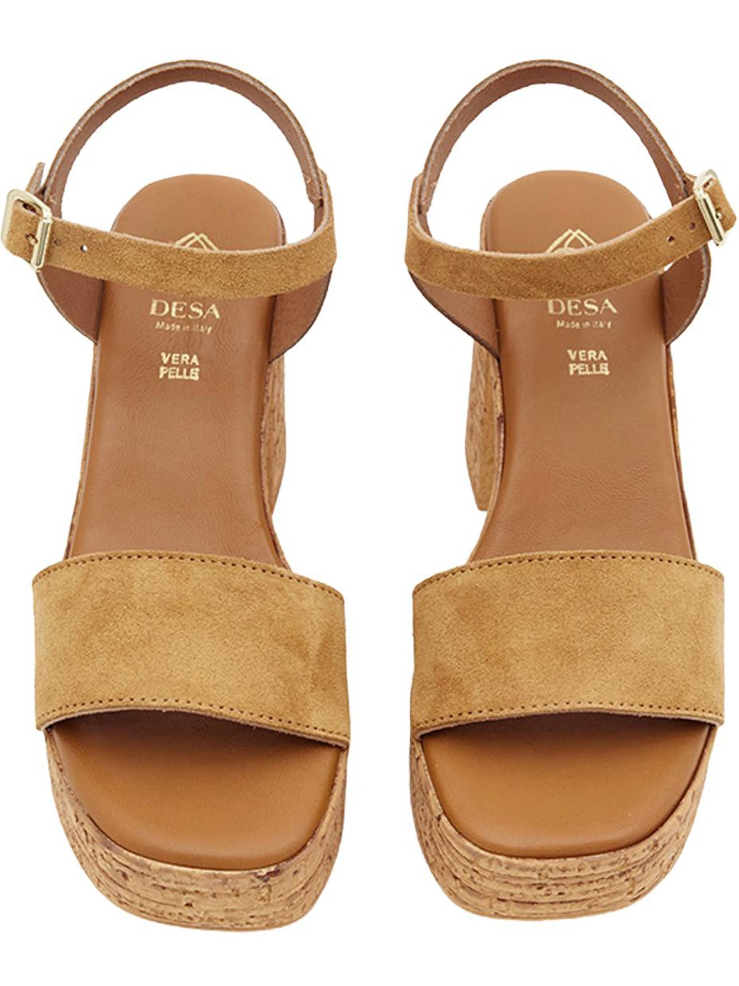 Sandales 'Plateau-Sandalen' Desa en marron