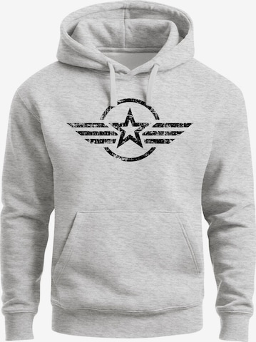 Neverless Sweatshirt 'Airforce Wings' in Grau: Vorderseite