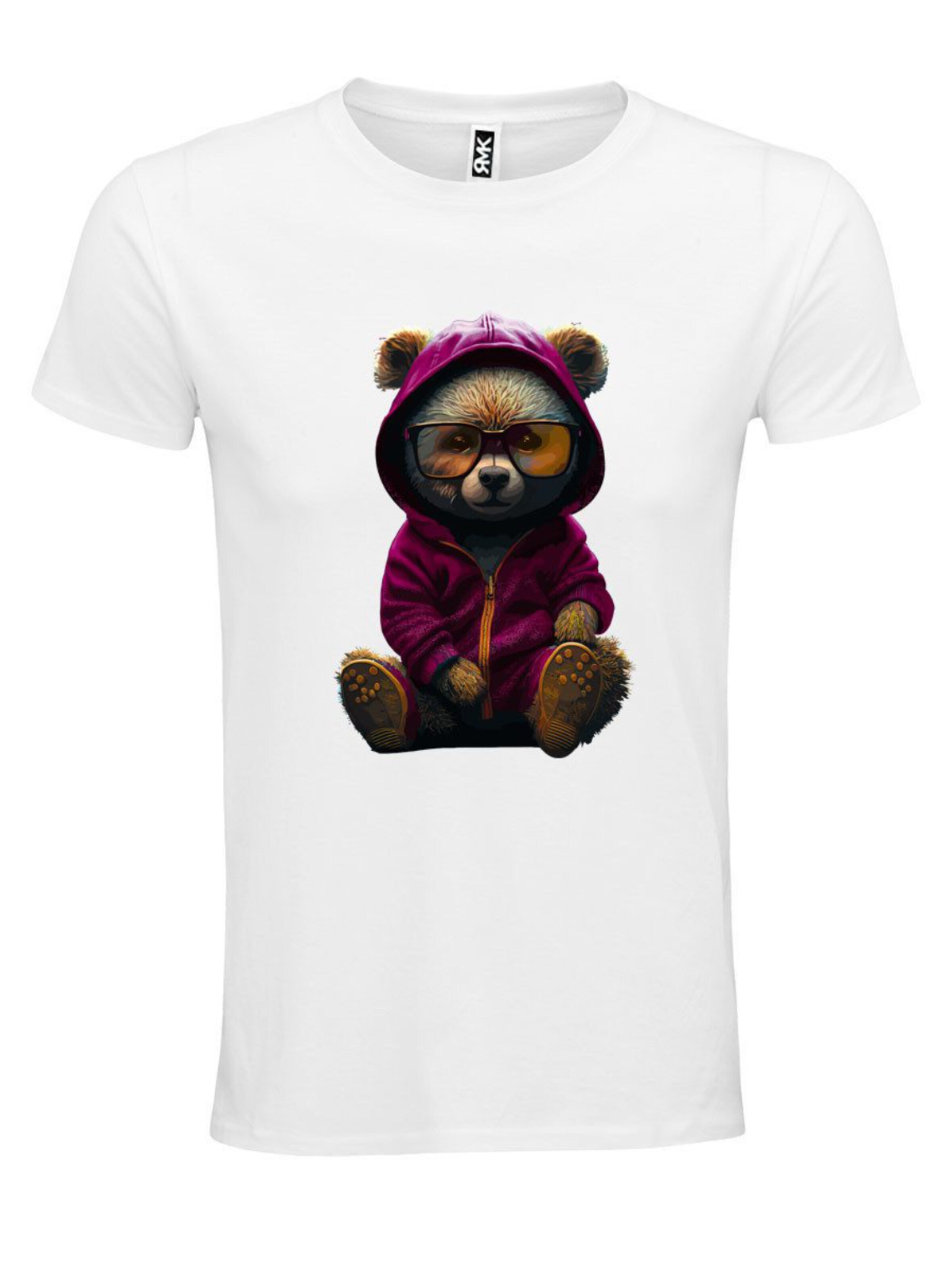 RMK Shirt 'süßer Teddybär Brille'‌‌‌‌‌ in Weiß: Vorderseite